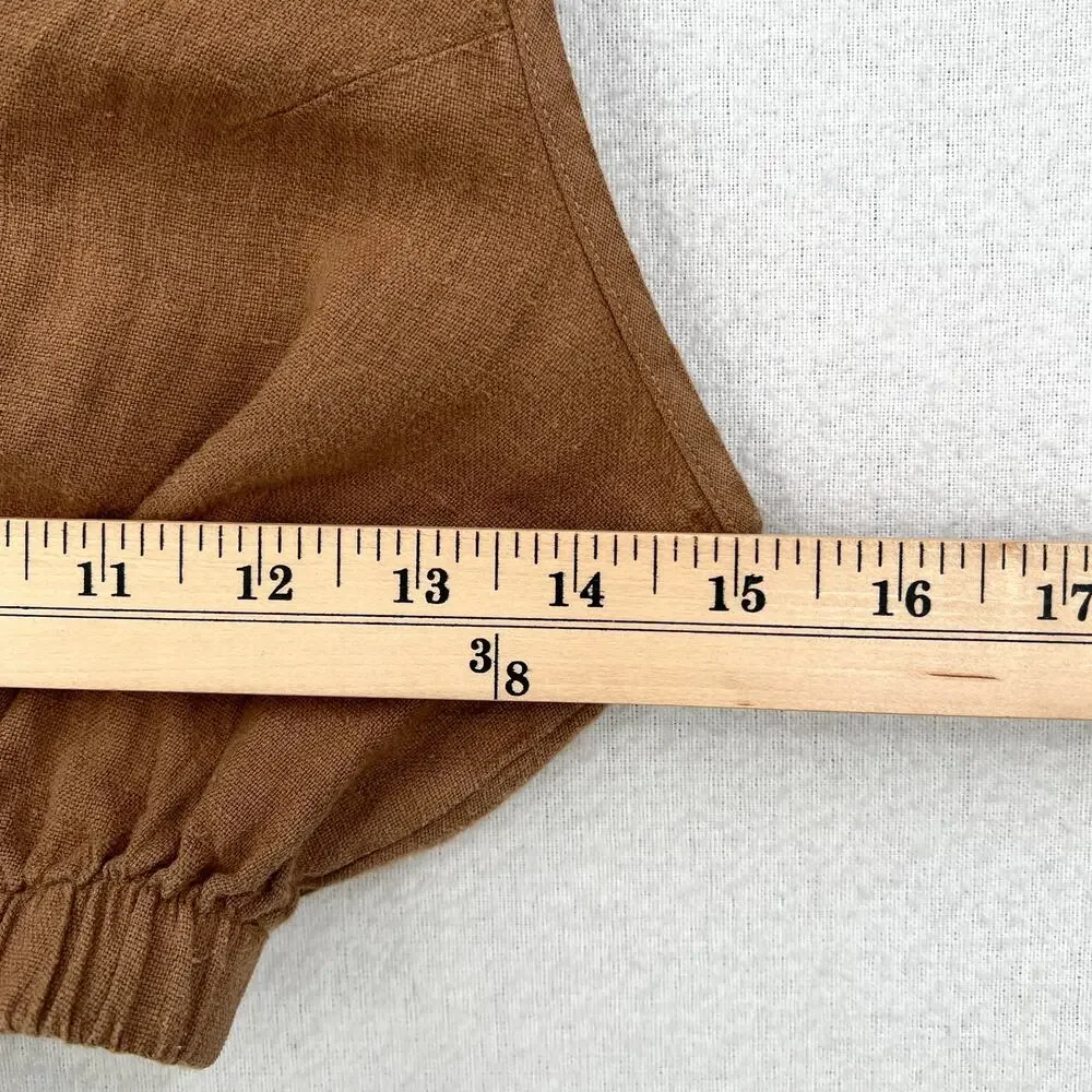 ENZA COSTA Linen Crop Tank Bra Top Womens XS Brown Layering Minimal Revolve NEW - Picture 11 of 13